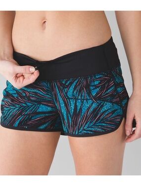 Lululemon Surf Short II Womens Shorts 4 Lace Tofino Teal Palm Print Reversible